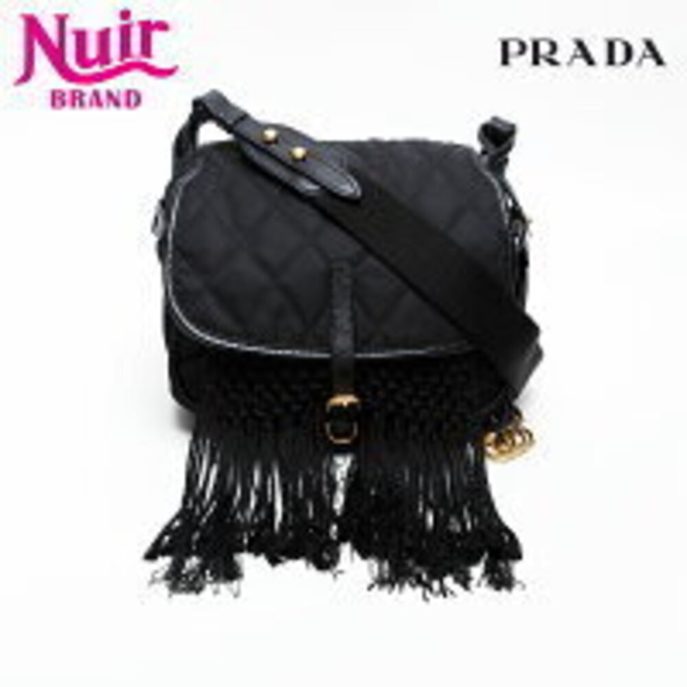 Prada Fringe Shoulder Bag Black